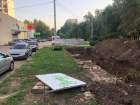 Краснодарцы пожаловались на разрытый опасный коллектор возле школы №82
