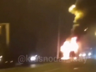 Полыхающий большегруз на Ростовском шоссе в Краснодаре попал на видео