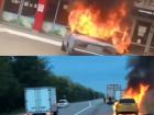 На Кубани внезапно вспыхнули две машины