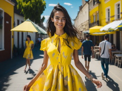 Яркие сарафаны, тату, белый верх, очки и классика: нейросети нарисовали стильный Краснодар на улице Красной