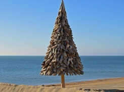 В Анапе на пляже установили морскую елку