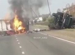 Под Краснодаром вспыхнула «Газель» после ДТП с грузовиком