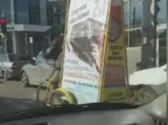 Полиция Краснодара проверит законность велорикш с рекламными щитами на дорогах