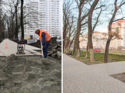 На бульваре «Героев-Разведчиков» установили вместо ливневок бордюры