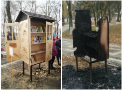 Пьяный подросток сжег шкаф с книгами в парке на Кубани