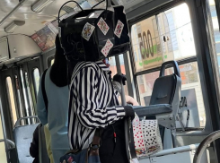 Шляпа из карт, перчатки и сумка на голове: в Краснодаре необычная пассажирка шокировала людей в трамвае