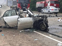 В Краснодарском крае фура раздавила легковушку