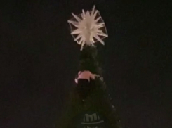 Туристка залезла на верхушку городской ёлки Геленджика