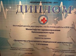Медицина Краснодарского края признана лучшей в России