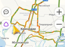 Пятибалльные пробки образовались в Краснодаре из-за непогоды