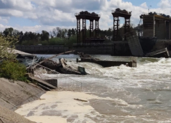 Появилось видео крушения Федоровского гидроузла под Краснодаром