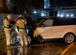 В Краснодаре сгорел Range Rover