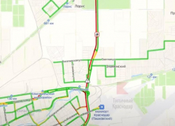 На Восточном Обходе Краснодара образовалась 12-километровая пробка