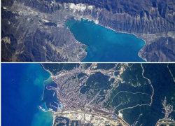 Космонавт показал вид на города Черноморского побережья Кубани с борта МКС