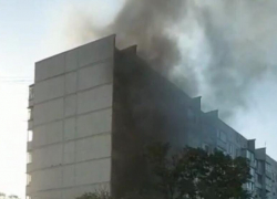 В Краснодаре произошел пожар в девятиэтажном доме