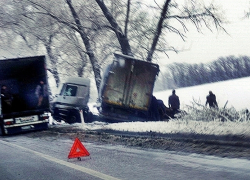 Фура впечаталась в дерево под Армавиром