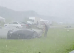 Ветер снёс батут с детьми в Краснодарском крае