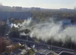  Стрельбу и густой дым у лётного училища Краснодара сняли на видео