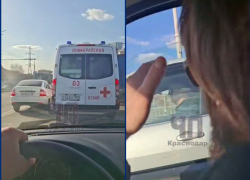 Наглый бородач объехал пробку за скорой и обозвал краснодарцев «чертями»