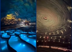 Фантастический ледяной грот впервые показали в парке Галицкого 