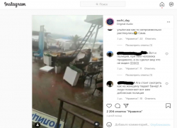 В Сочи ураган разнес полицейский участок:видео