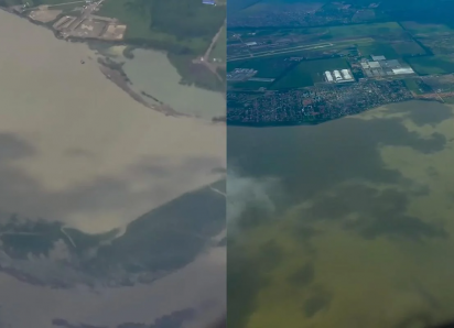 Краснодарское водохранилище показали с высоты после рекордных ливней