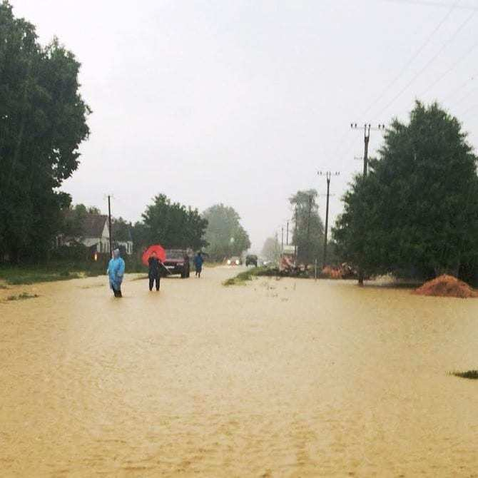 Затопило восток Кубани из-за сильных ливней