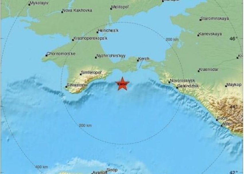 В Черном море произошло землетрясение