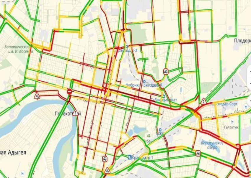 Пробки в Краснодаре приблизились к критичной отметке