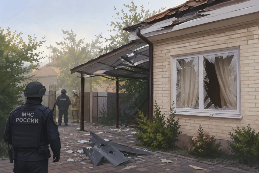 В станице Крыловской БПЛА ранил человека и повредил дом