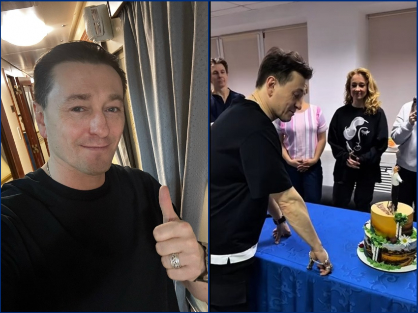 «Здесь всегда жарко»: Сергей Безруков отметил юбилейный спектакль в Краснодаре двухъярусным тортом
