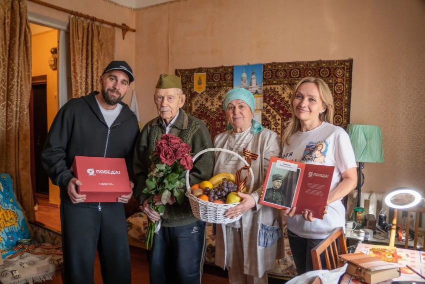 Девелопер «НВМ» поздравил последнего фронтовика Горловки с 102-летием и Днем Победы