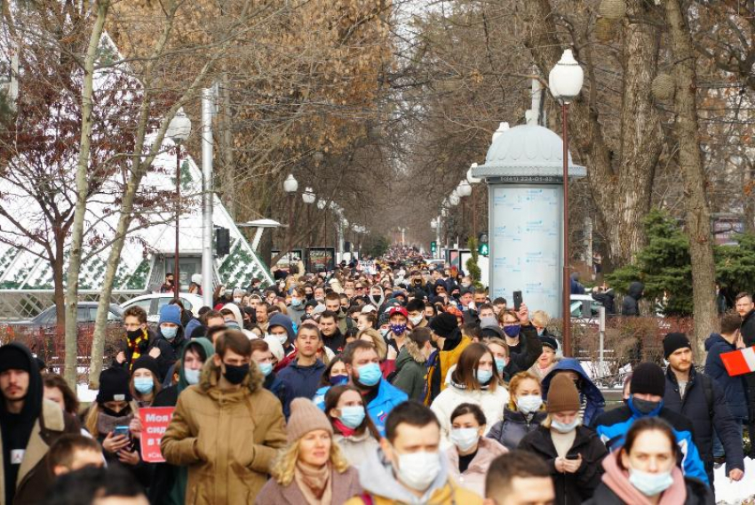 Митинг сторонников Навального в Краснодаре: как это было