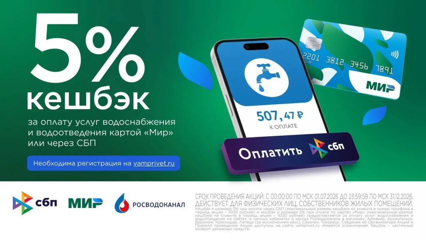 Жители Краснодара впервые могут получить кешбэк 5% при оплате коммунальных услуг