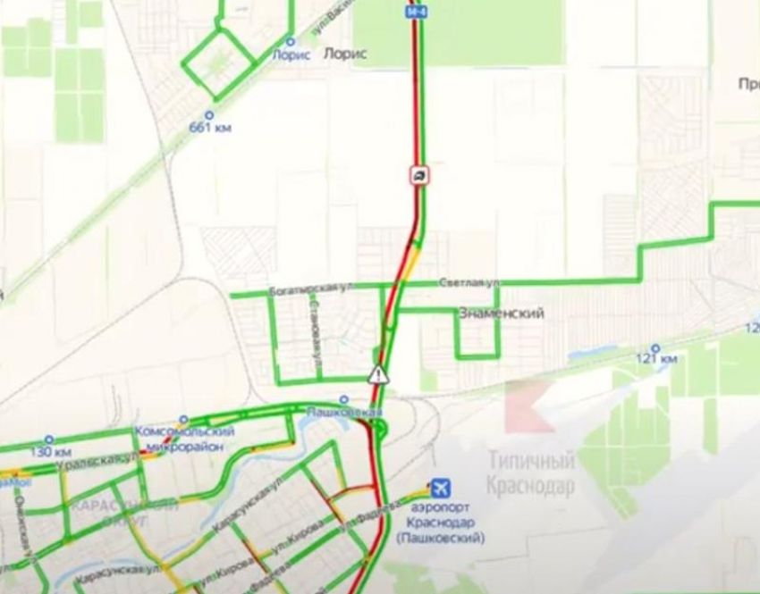 На Восточном Обходе Краснодара образовалась 12-километровая пробка
