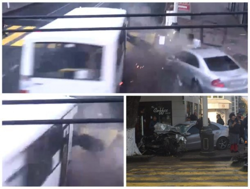 Появилось видео ДТП в Краснодаре: водитель автобуса вылетел через пассажирское окно