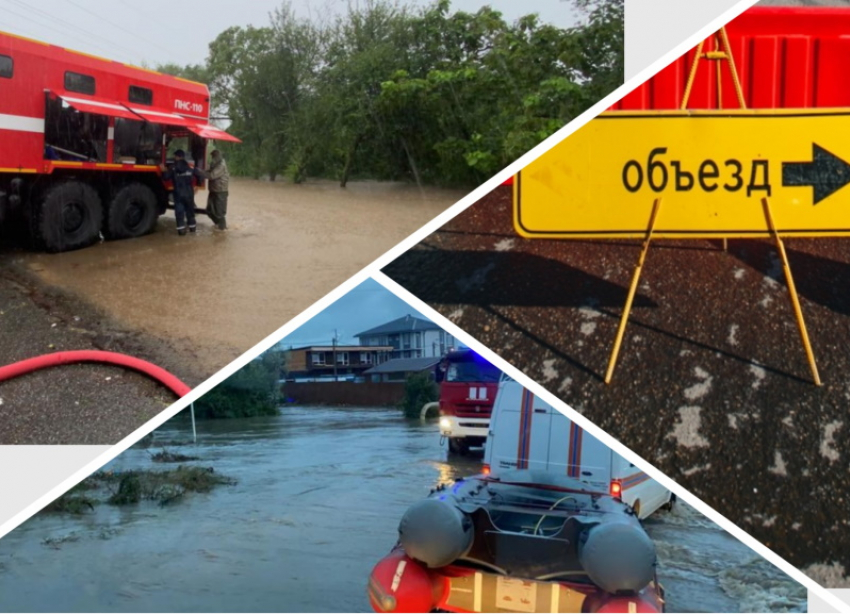 Автомобильные дороги федерального и краевого значения у Анапы затопило