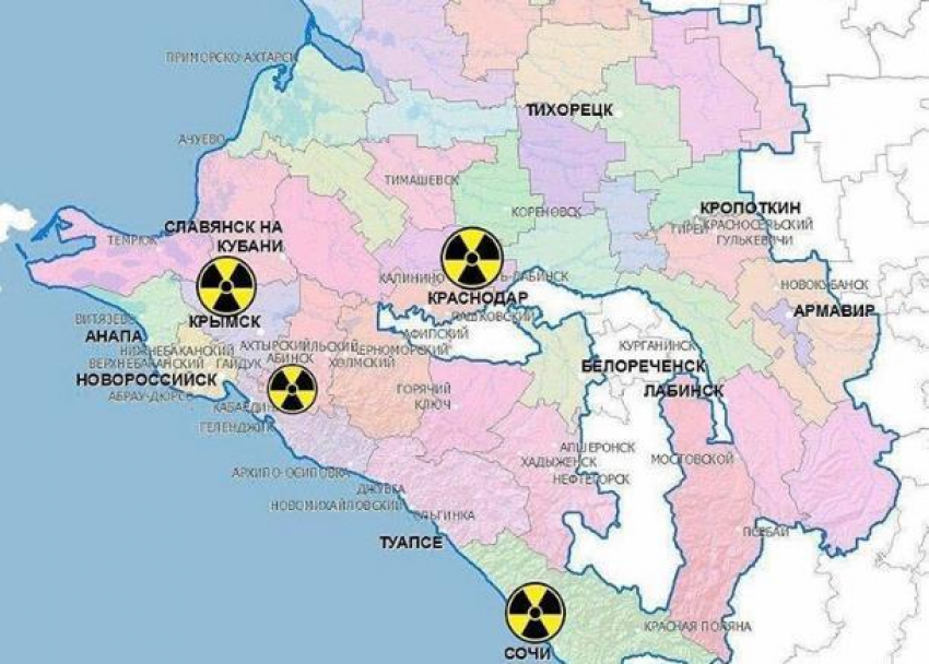 Опубликована «Карта радиации» Краснодарского края