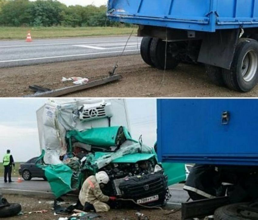 На Кубани «Газель» столкнулась с КамАЗом, погибла женщина 