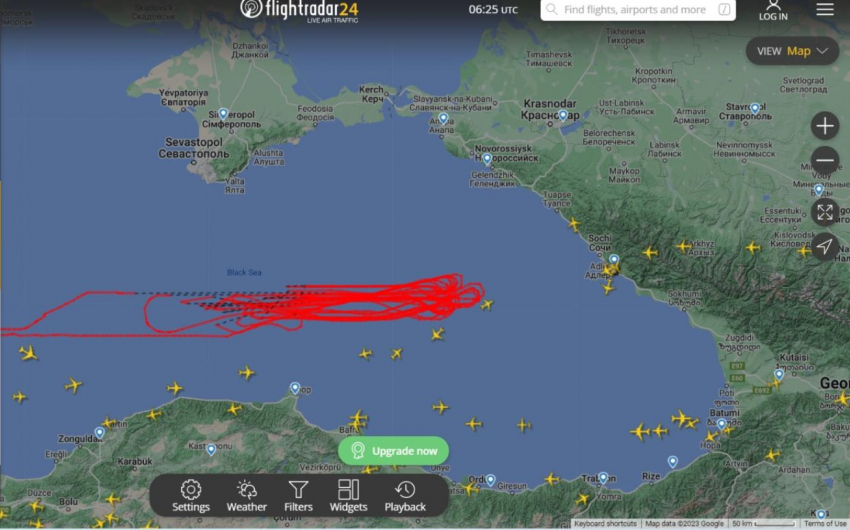 Самолёт США успешно вернулся на базу после разведки у берегов Краснодарского края