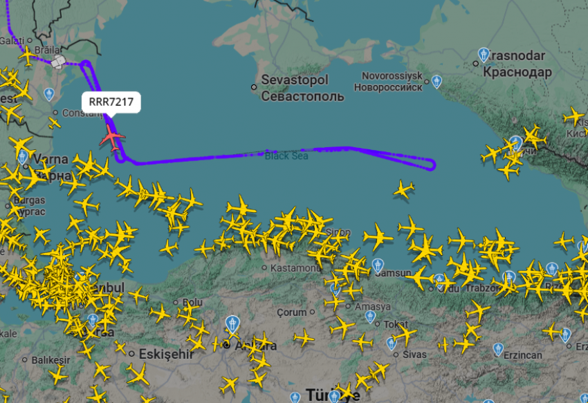 Британский «Боинг» наведался в район Чёрного моря вблизи Кубани