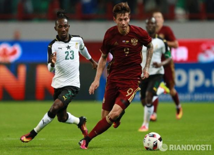 Смолов забил первый и единственный гол сборной России в матче с командой Ганы