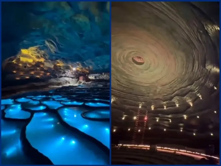 Фантастический ледяной грот впервые показали в парке Галицкого 