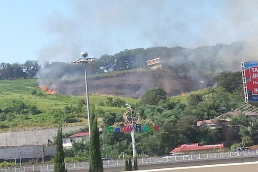 Рядом с аэропортом Сочи бушует пожар