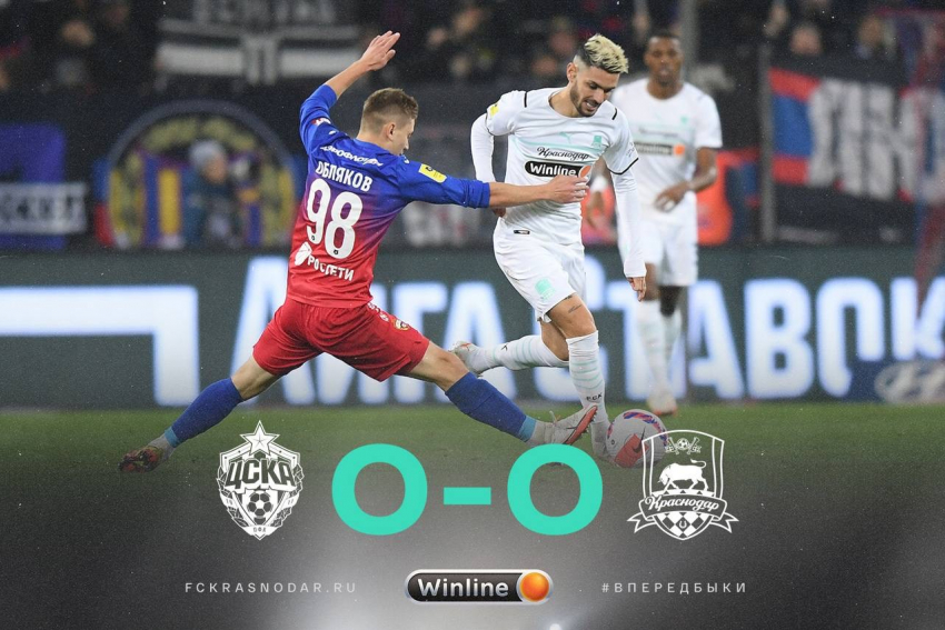 «Краснодар» сыграл вничью с ЦСКА
