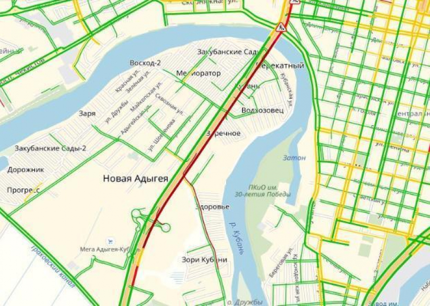 Первый день ремонта Тургеневского моста стал для краснодарцев «дорожным адом»